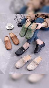 [Free Shipping] Fashionable new half-enclosed slippers for women hollow sandals for mothers soft-soled waterproof and non-slip shoes for middle-aged and elderly people