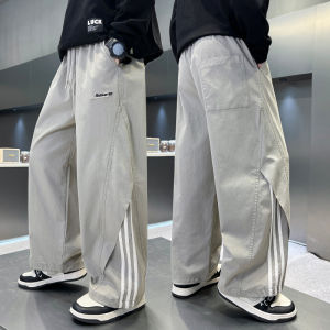 130-160CM กางเกงคาร์โก้เด็กผู้ชาย กางเกงขายาวเด็กแฟชั่น ผ้าคุณภาพดี ระบายอากาศได้สะดวกสบาย เอวยางยืด 【จัดส่งจากประเทศไทย】