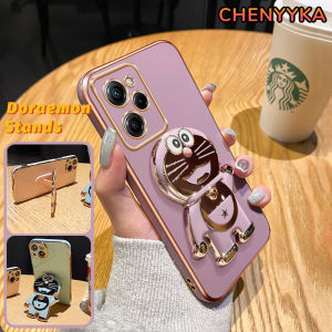 CHENYYKA Casing Ponsel untuk untuk Xiaomi Redmi Note 12 Pro Speed Note 11 Pro Note 11s Note 11E Pro Poco X5 Pro 5G Case sarung HP desain baru pola Doraemon lucu kartun Cases pola lapisan tipis melindungi Kesing tahan Casing Stands Softcase