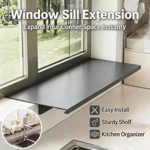 60x20cm Window Sill Extender Plate Carbon Steel Countertop Extension Board for Kitchen Bathroom