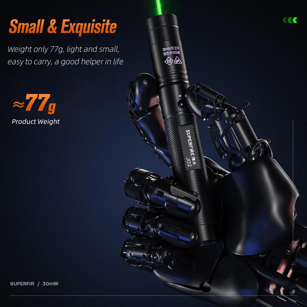 Superfire J02 Green Laser Pointer Usb Rechargeable Aluminum Pen_voghion.com