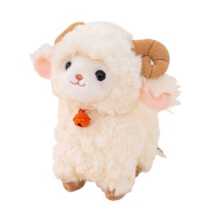 RISEDOT Vải nhung Đồ chơi nhồi bông Cung Hoàng Đạo Cừu Bông xốp Mô hình nhồi bông Dễ thương Mềm mại Búp bê hình cừu. Trẻ em