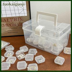 tuokaiguoji กล่องเก็บของขนาดเล็ก10ชิ้นกล่องพลาสติกใสสี่เหลี่ยมกล่องเปล่าพร้อมฝาปิดบรรจุภัณฑ์เก็บเครื่องประดับสำหรับลูกปัดเล็กๆที่อุดหูหรืออุปกรณ์งานฝีมือขนาดเล็กอื่นๆ