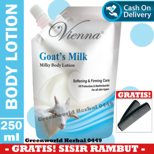 Vienna Body Lotion Pemutih Badan 250 ml Original BPOM Handbody Mencerahkan Kulit Body Lotion Susu Kambing Handbody Susu Kambing