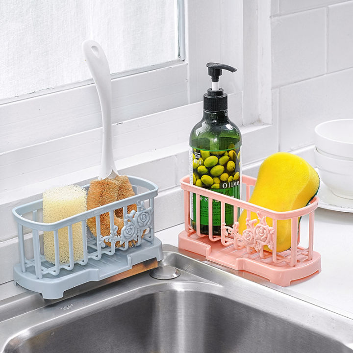 Household Sponge Storage Rack Kitchen Supplies Countertop Cleaning ...