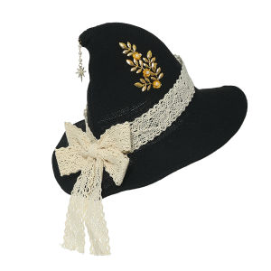 Women Witchs Hat Wool Knit Cap for Halloween Christmas Costume Party