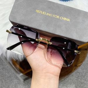 ASRV Womens personalized frameless trimmed sunglasses fashionable Korean version of UV-proof sunglasses