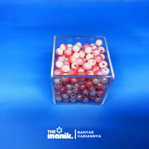 Manik Mutiara Pastel Manik Bulat Kelap Kelip Warna Aestetik 8mm 2 Warna 15gr