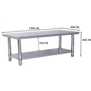 MEJA BUDGET STAINLESS STEEL 150X80CM WORK TABLE 经济款不锈钢工作枱 MEJA WORKBENCH MEJA DAPUR/ INDUSTRIAL KITCHEN