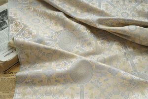 Retro Geometric Pattern Jacquard Fabric Sewing Dress Cheongsam Clothing Fabric Material