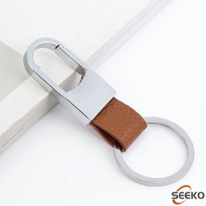 Seeko Leather Car Keychain Pendant Car Circle Buckle Personality And Creative Ornaments