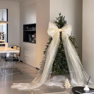 WENQI Oversized Christmas Bow Ornaments multicolor Pearlescent Bowknot Ornament Holiday Decor Elegance Giant Bow Hanging Decoration Christmas Tree