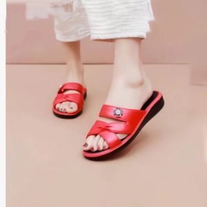 [Free Shipping] Summer Breathable Casual Slip-On Sandals Fashionable Wedge-Heeled Sandals Indoor And Outdoor WomenS Mid-Heel Sandals