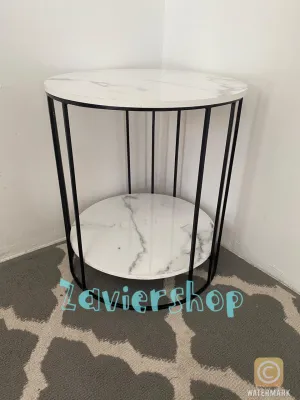 TERLARIS Meja Minimalis Meja bulat Meja motif marmer meja kopi meja hias meja sudut meja sofa meja samping meja ruang tamu meja susun meja konsol meja hias murah