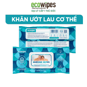 KHO THỦ ĐỨC_Combo 03 gói Khăn Uớt Vệ Sinh Cơ Thể Nursing EcoWipes Gói 12 Hương Trà Xanh Khử Mùi