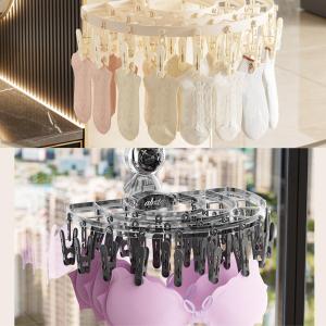 Giá Phơi Quần Áo Tất Đồ Lót Hút Chân Không Gấp Gọn Kèm 27 Móc Kẹp