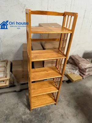 [HCM]Kệ sách gỗ cao su 5 tầng ngang 50cm chắc chắn - giá sách 5 tầng hàng lắp ráp
