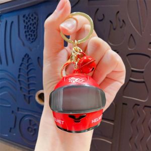 NEXTYOO Cool Light-up Helmet Keychain Lightweight Realistic Helmet Bag Charm Creative Multifunctional Mini Night Light Pendant Key/Backpack Decor