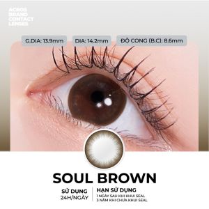 (HOẢ TỐC SG) Kính áp tròng màu Nâu quế SOUL BROWN ACROS – Lens dùng 1 ngày