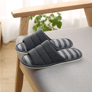 Japanese-Style Spring And Summer CoupleS Slippers For Home Use Linen Wood Floor Non-Slip Cool Slippers Postpartum Soft-Soled Cotton Slippers