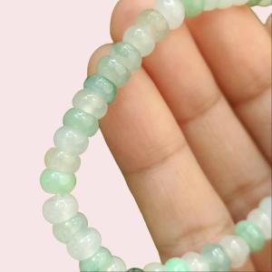 Harmony Drum Bead Bracelet – Five Elements Balance in Natural Jadeite (Certified ZS22111701288 Sku: bracelet44)