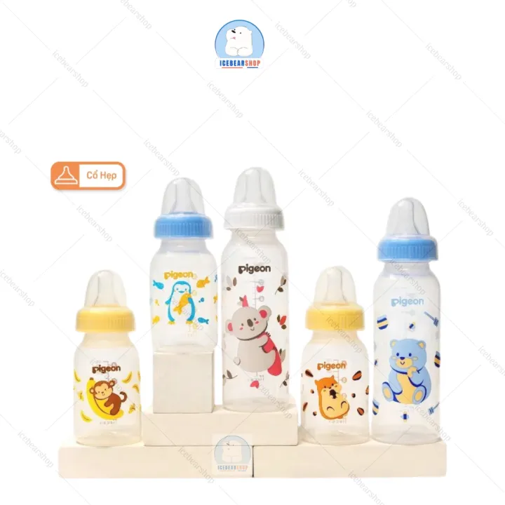 Bình sữa Pigeon cổ hẹp PP tiêu chuẩn 120ml/240ml , không BPA an toàn cho bé, chính hãng