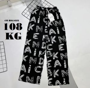 Quần LỤA Chữ To Ống Rộng Nữ chất liệu cao cấp Mát mẻ Kiểu dáng thịnh hành Có big size cho chuppy