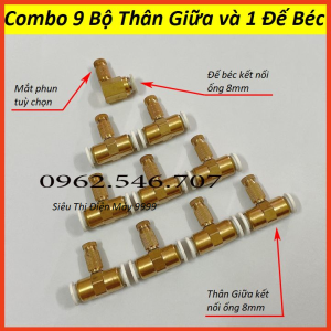 Combo 10 béc phun sương bằng đồng tưới lan/hoa/rau (béc số 1 2 3 4 5 6 7 8)