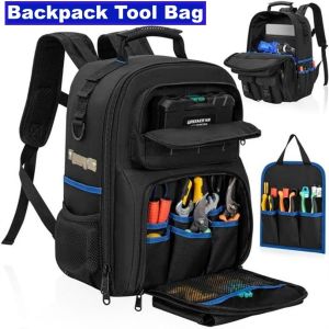 Backpack Tool Bag Large Storage Toolbox Organization Soft Handle Large Zipper Carrying Toolbag Fathers Day Gifts for Him Dad