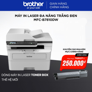 Máy in laser đa năng trắng đen MFC-B7810DW ( chức Năng: In 2 mặt tư động - Scan - Copy - Fax - Wifi ) - Hàng chính hãng Brother