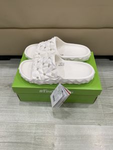 Dép  lê cross quai ngang hình khối slide nam nữ đúc liền khối êm mềm chuẩn xịn full box màu trắng