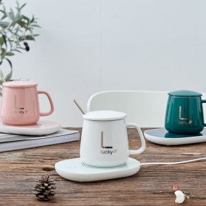 Self Heating Cup 55degC Cup Warmer Mug Warmer Thermostatic Warming Coaster Gift Cup 55度C 恒温杯 Local Stock Fast Delivery