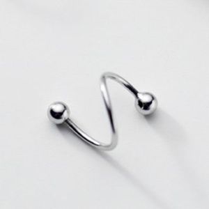 Khuyên tai bạc 925 xoắn tròn chốt bi vặn bông nam nữ S925 HELIX QA SILVER Earrings EA200406