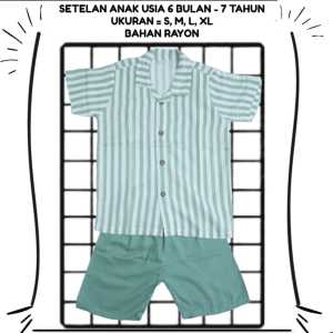 Setelan Pakaian Anak Laki-Laki dan Perempuan Distro Salur Usia 6 Bulan - 7 Tahun - Rayon Premium