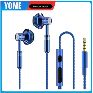 YOME 9D Stereo Earphones Mic Headphon Headset In-ear Wired Headphones Bass Wire Earphon Earbud Phone Headset with Microphone