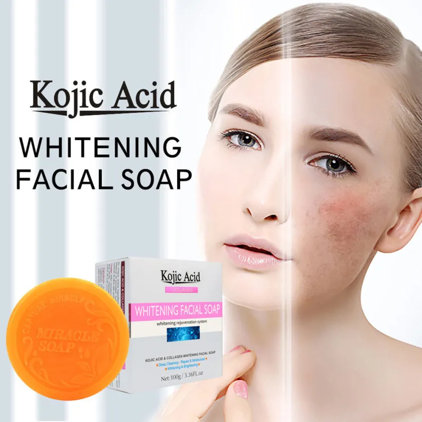 Kojic Acid Collagen Whitening Facial Soap Deep Clean Lightening