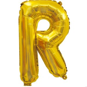 Dinoso Balon foil huruf dan angka 40cm abjad Gold 16 Inch(1 PCS )