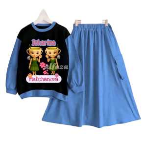 Setelan rok anomali Icharina matchanova terbaru setelan anak perempuan rok usia 3-12 tahun