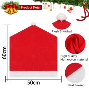 32PCS 60x50cm Christmas Santa Claus Hat Chair Table Party Chair Cover Cap HATS