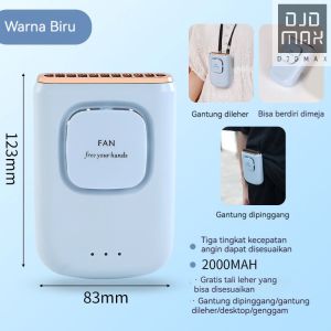 DJDMax Kipas Angin Portable 2000mAh Kapasitas Besar Mini Fans 3 kecepatan Bisa gantung di leher dan pinggang / kipas angin usb kapasitas baterai 2000 mah / kipas angin mini gantung di leher / Mini Portable FAN Hanging Neck Kipas leher kecil / Kipas usb
