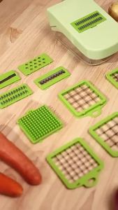 Multi-Function Vegetable Cutter With Drain Basket – Chopper For Fruits & Vegetables