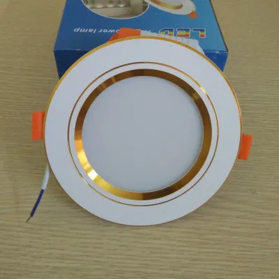 Đèn âm trần 7W viền vàng phi 90 3 chế độ màu siêu bền giá tốt ánh sáng đẹp - có đủ cả nguồn ( tăng phô)