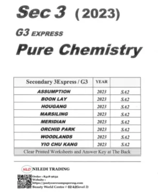 Secondary 3 Past Year Exam Papers G1 G2 G3 Hard Copy