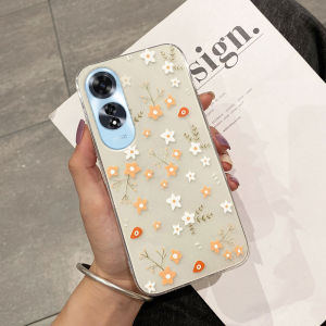 เคสโทรศัพท์ A60 OPPO ปลอกซิลิโคนนิ่มโปร่งใสลวดลายดอกไม้น่ารัก A60 OPPO เคสโทรศัพท์