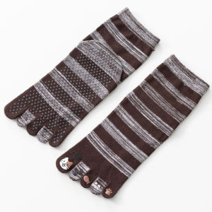 Cartoon Split toe socks for wemen yoga Pilates fitness socks anti-slip cute cat Cotton Floor Aerobics Sport Long tube Dancing Indoor socks