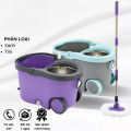 Chổi lau nhà 360 độ kèm thùng tự vắt có lồng inox 304 chống gỉ sáng bóng_ hàng chính hãng HOKORI Việt Nhật. 