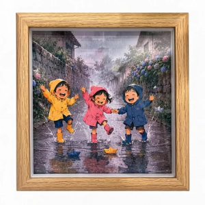 Nordic Vintage Wooden Photo Frame 6/8 Inch Square Tabletop Wall Decor Frame Natural Walnut Wood Texture Picture Frame for Kids Art Painting Home Living Room Bedroom Decoration Gift