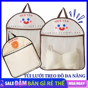 SET 2 Túi Lưới Đựng Đồ Dán Tường Đa Năng Gấp Gọn - Giỏ Đựng Đồ Treo Tủ Quần Áo Tất Vớ Đồ Lót Tiện Lợi Cho Nhà Bếp Phòng Tắm - Túi Lưới Đựng Hành Tỏi Khô Dán Tường Túi Đựng Bao Nilon