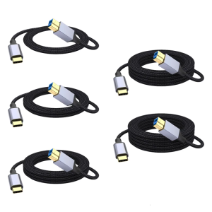 USB Type C To USB B Printer Cable 5Gbps Fast Speed Connection For Printers Hard Drives Scanners Office Peripherals
