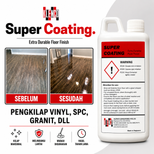Klenco Super Coating Pengkilap Lantai Vinyl Vinil SPC keramik granit ubin tegel marmer teraso parket parquet kayu Polish Polished Pelapis anti baret anti licin 1 liter
